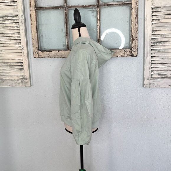 Alfani Womens Hoodie Sweatshirt Drop Shoulder Light Green Size Petite Medium NWT - Picture 4 of 11